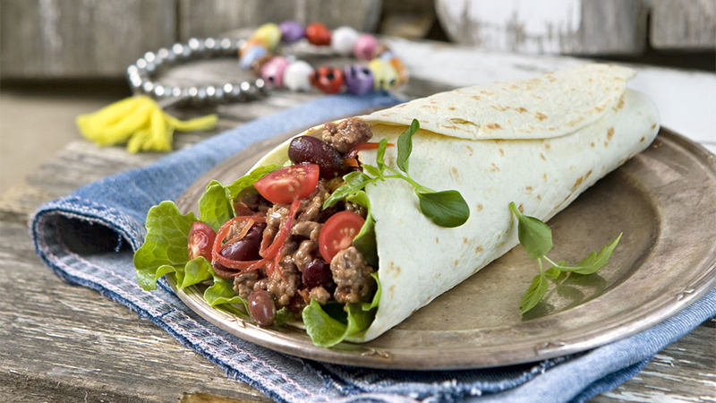Burritos med köttfärs och kidneybönor