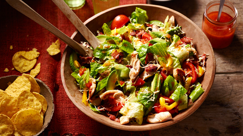 BLT-taco sallad med kyckling