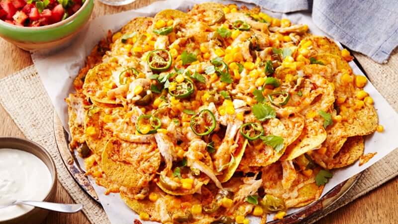 Enkelt att göra kyckling-nachos på